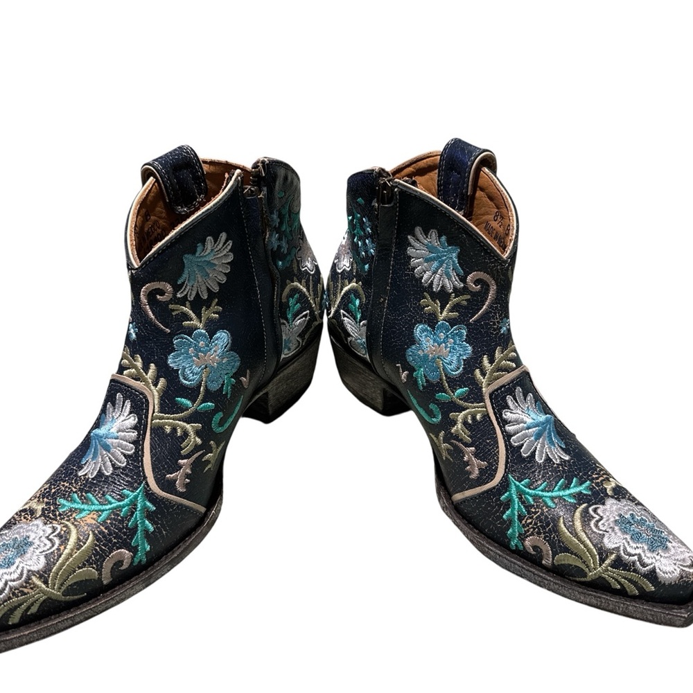 Old Gringo “Yippee Ki Yay” Floral Embroidered Ankle Boots - Picture 3 of 6
